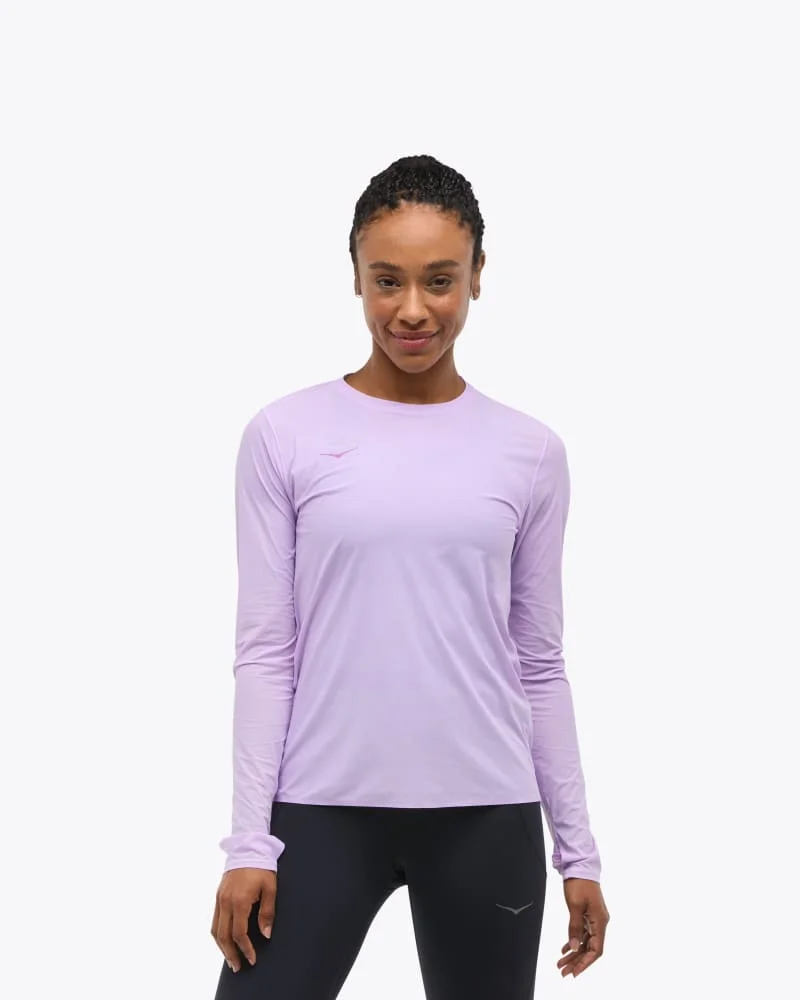 Women's Airolite Run Long Sleeve Shirt in Aster Flower - 1