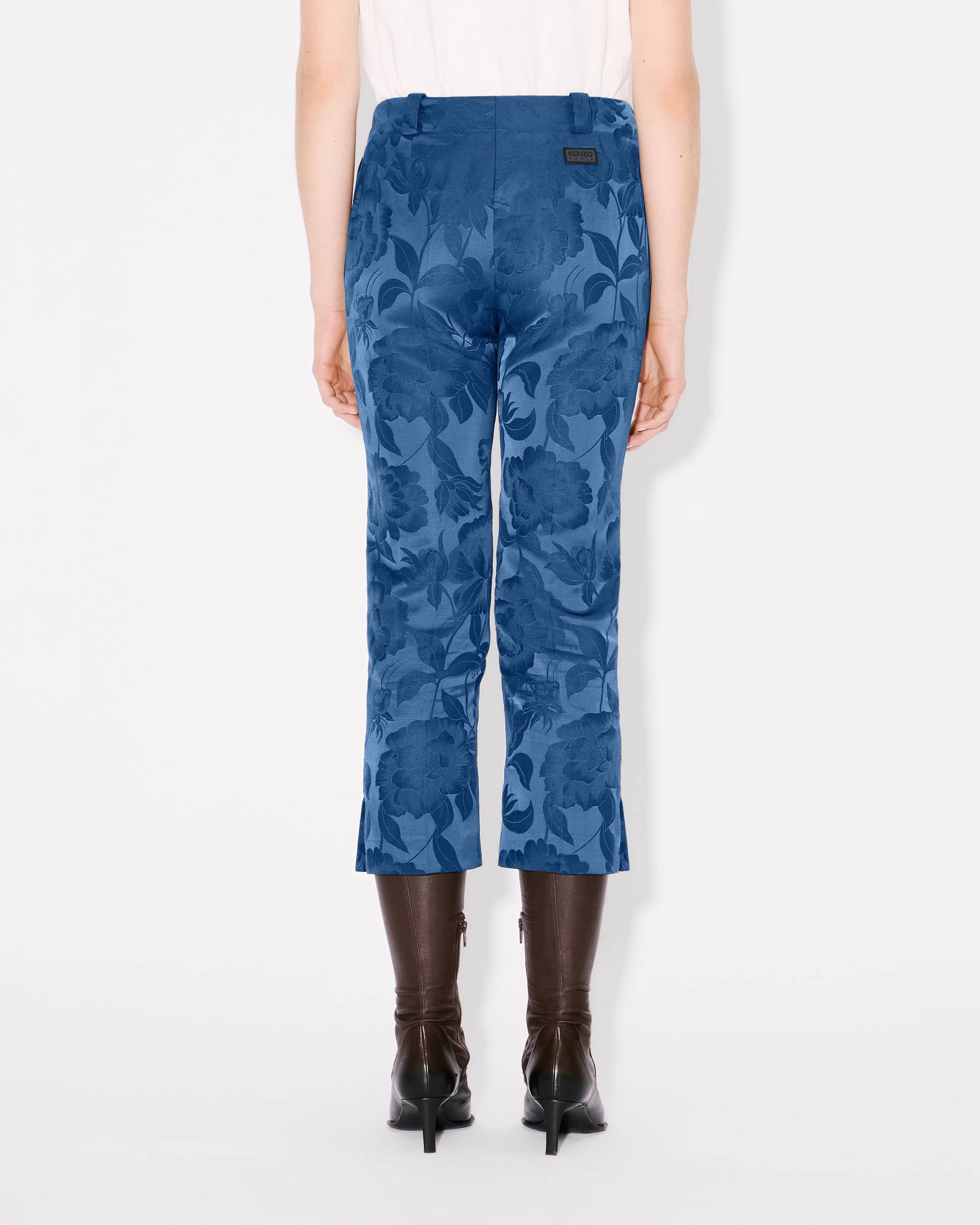 'KENZO Peonies' cropped pants in cotton linen jacquard - 5