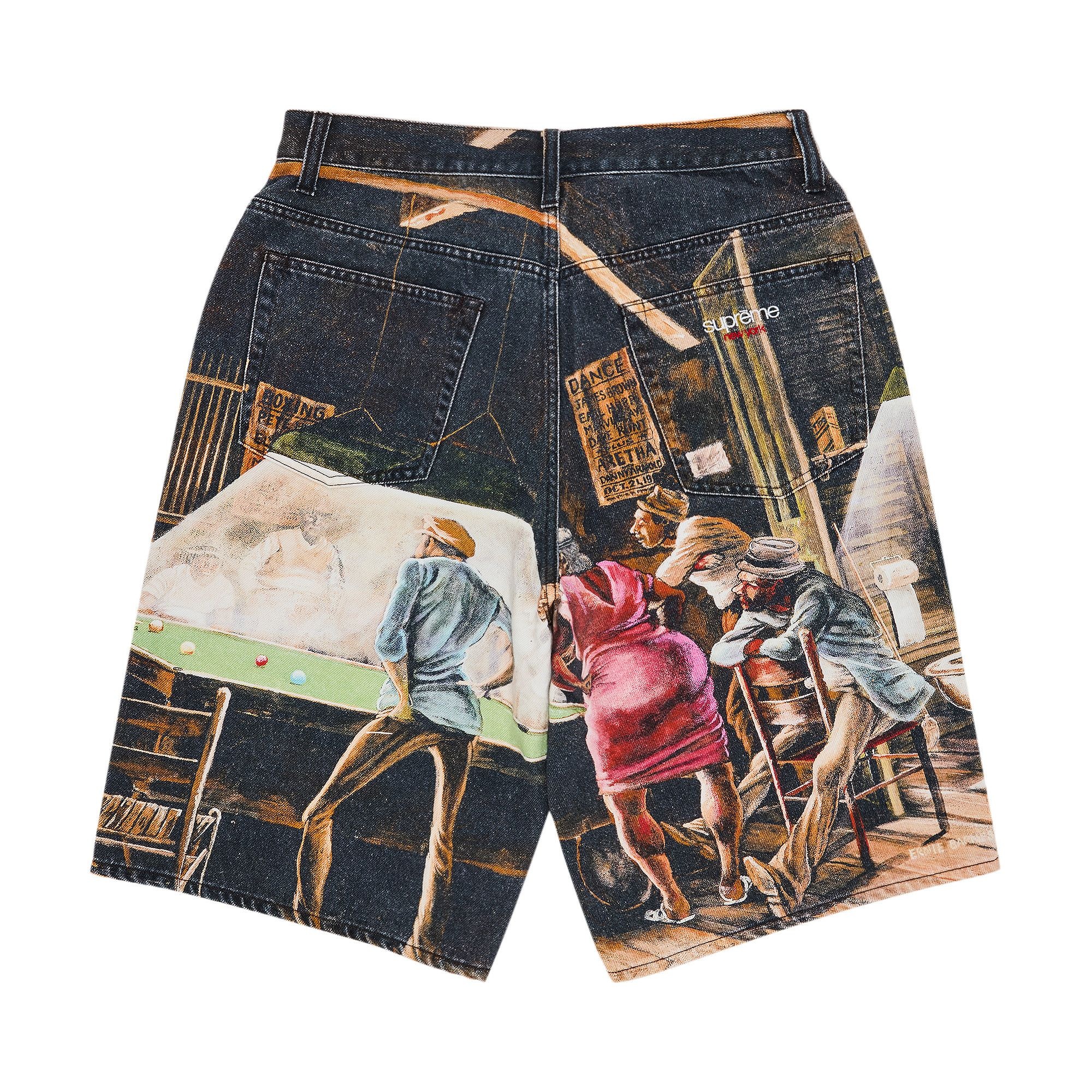 Supreme x Ernie Barnes Baggy Denim Short 'Pool Hall' - 2