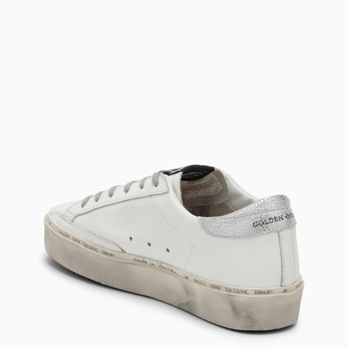 Golden Goose Deluxe Brand White/Silver Hi Star Sneakers - 4