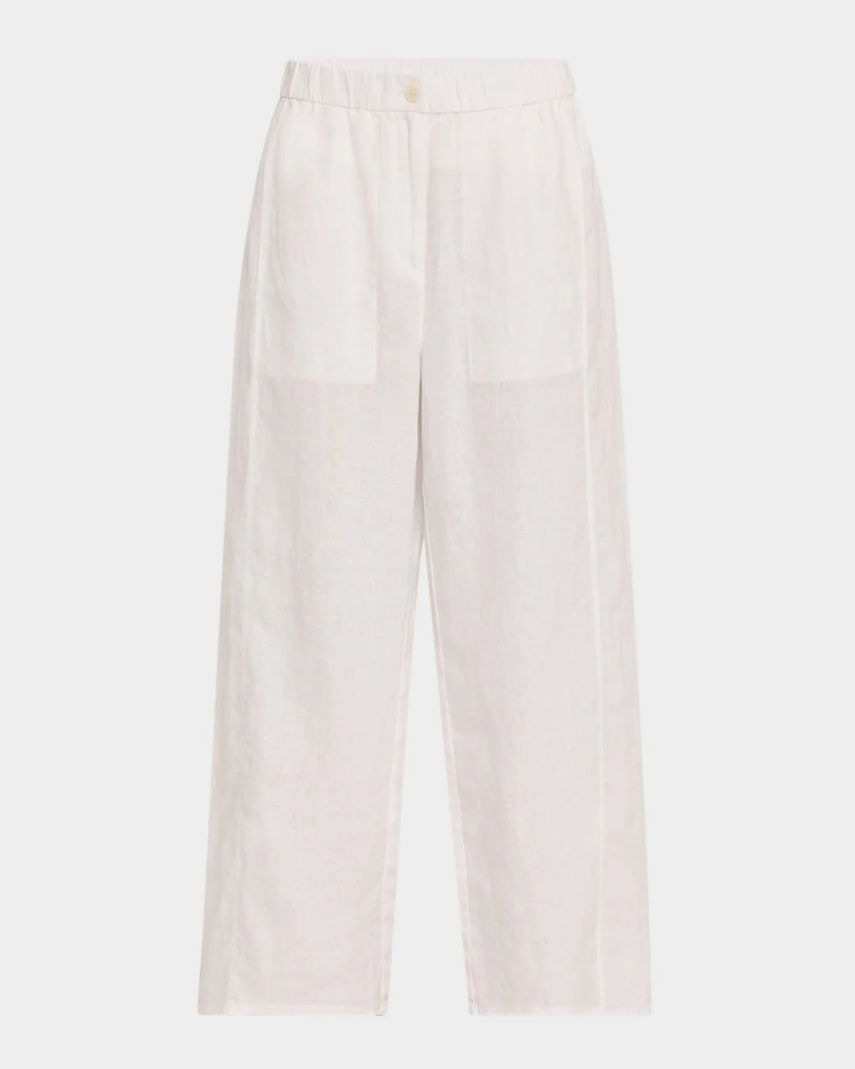 Wide-Leg Organic Linen Ankle Pants - 1
