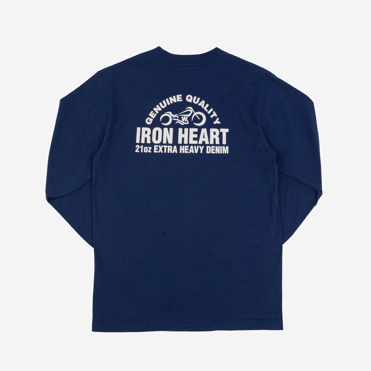 IHTL-2302-NAV 7.5oz Printed Loopwheel Crew Neck Long Sleeved T-Shirt - Navy - 6