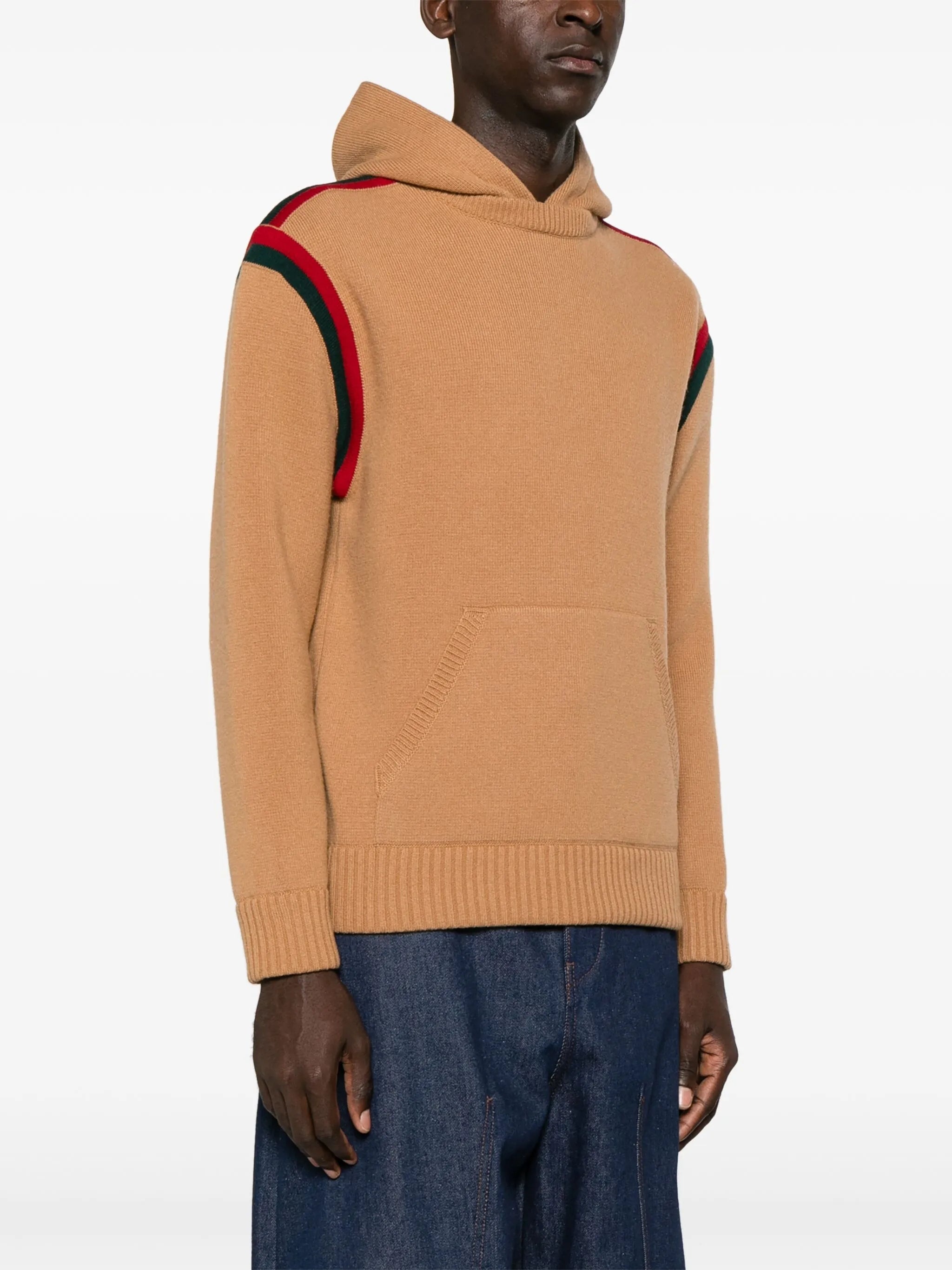 Web-Stripe Wool Hoodie - 4