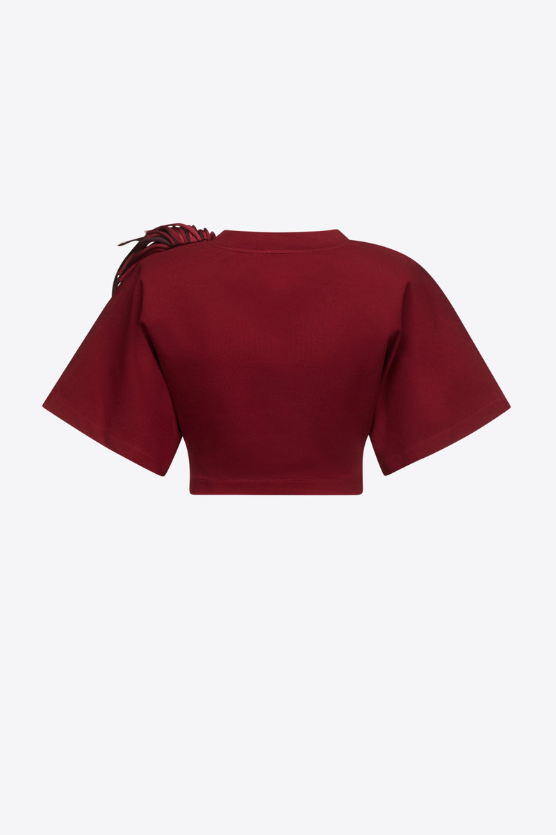 AREA FRINGE BROOCH CROPPED T-SHIRT outlook