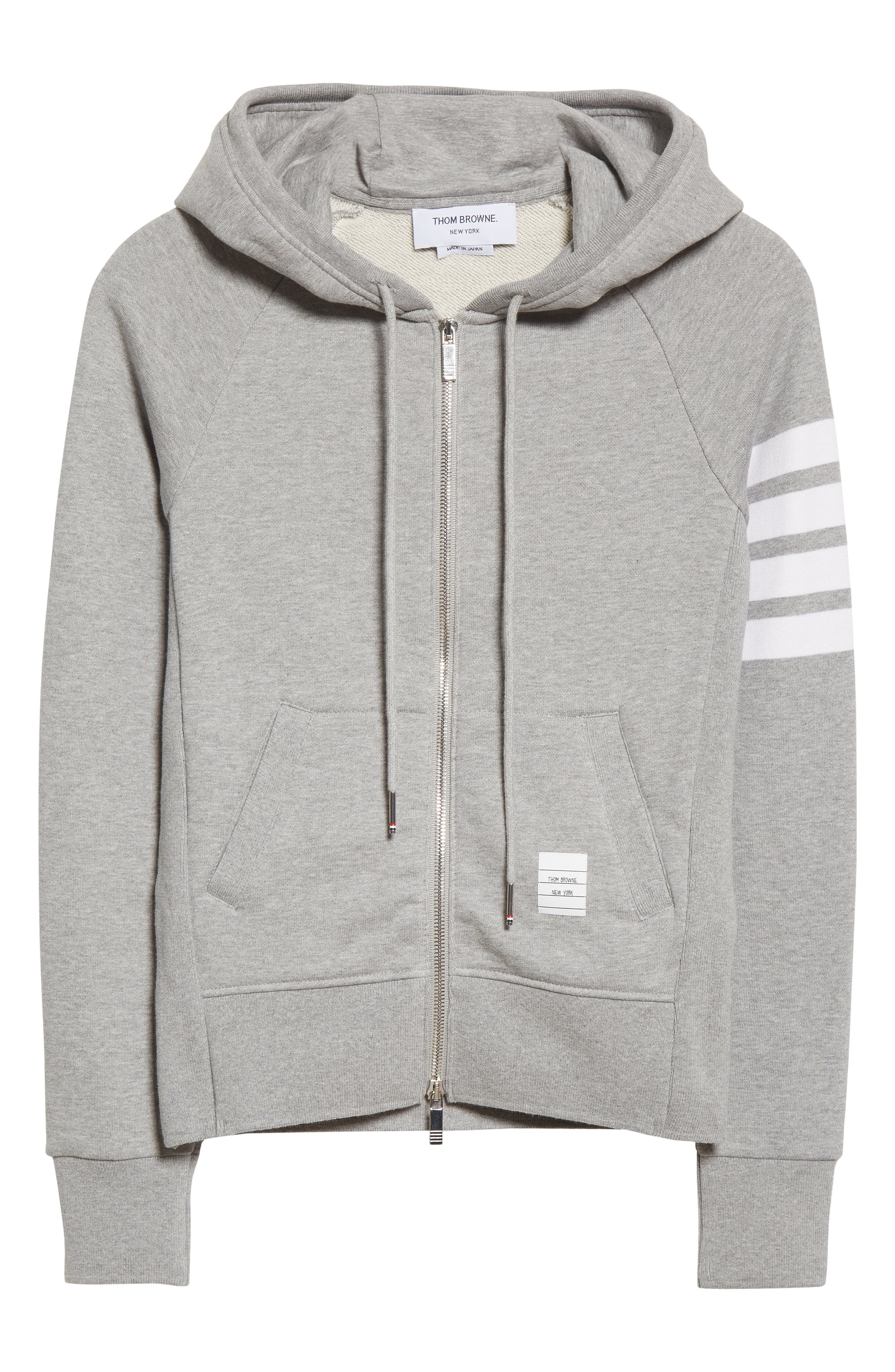 Thom Browne 4-Bar Cotton Hoodie in Light Grey at Nordstrom - 5