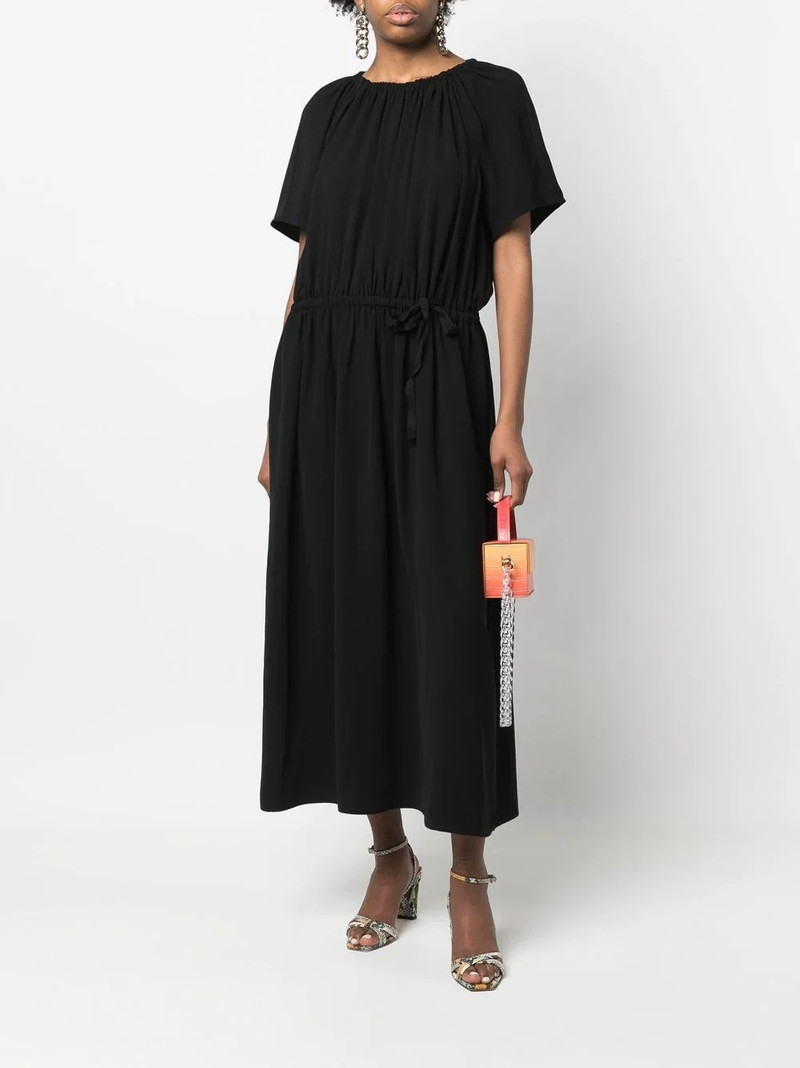 Yves Salomon pleat detailing mid-length dress outlook