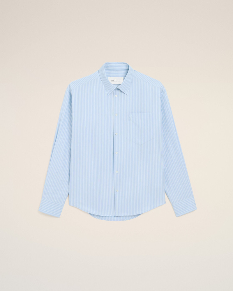 BLUE COTTON LONG SLEEVE AMI DE COEUR BOXY SHIRT 1