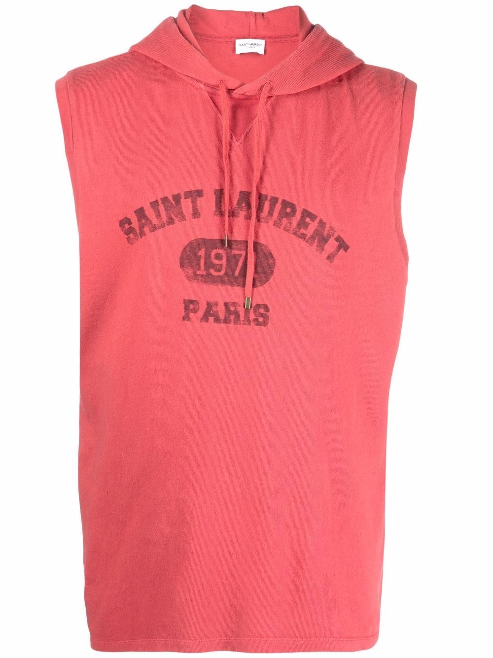 logo-print hooded tank top - 1