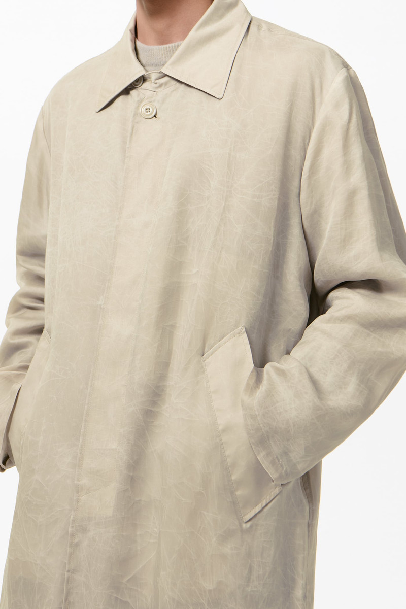 Cloak Carcoat Ghost Grey Wax Dipped Cupro 3