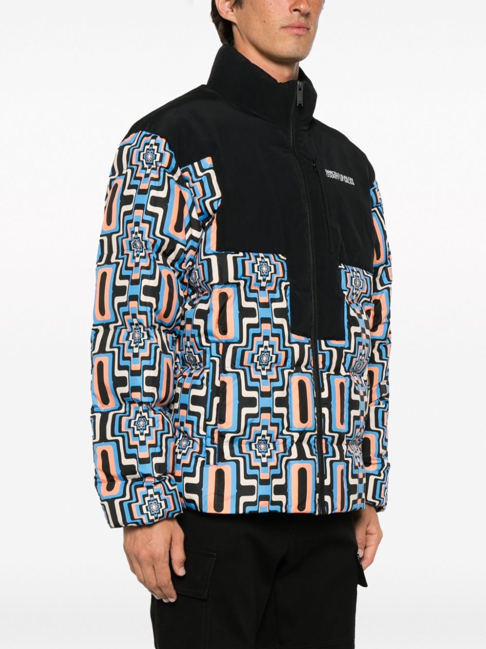geometric-print quilted puffer jacket - 3