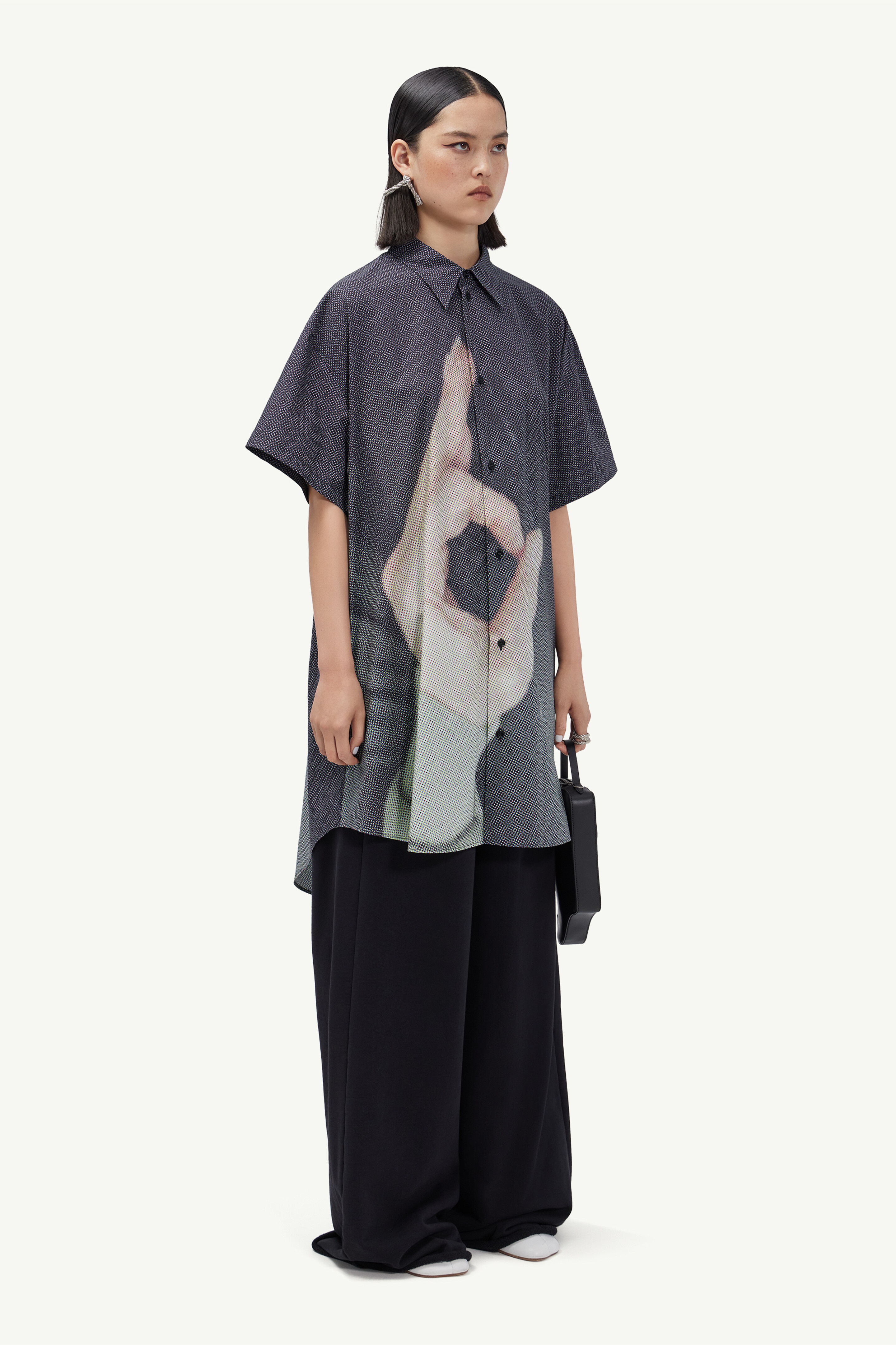 Hand sign shirt dress - 3