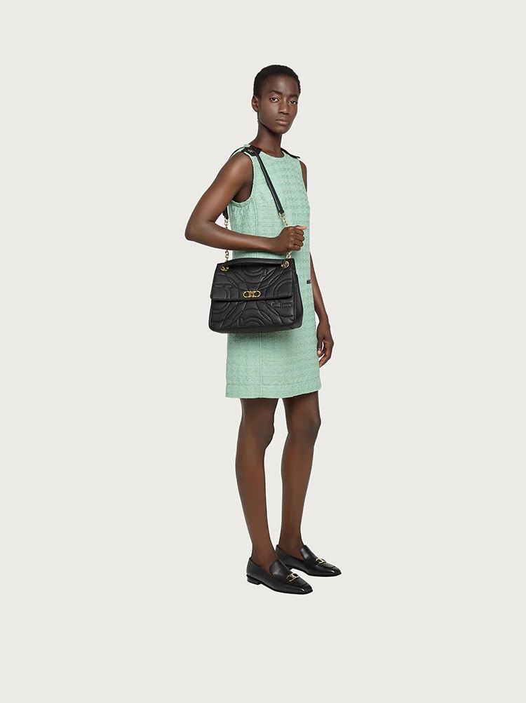 QUILTED GANCINI SHOULDER BAG - 6