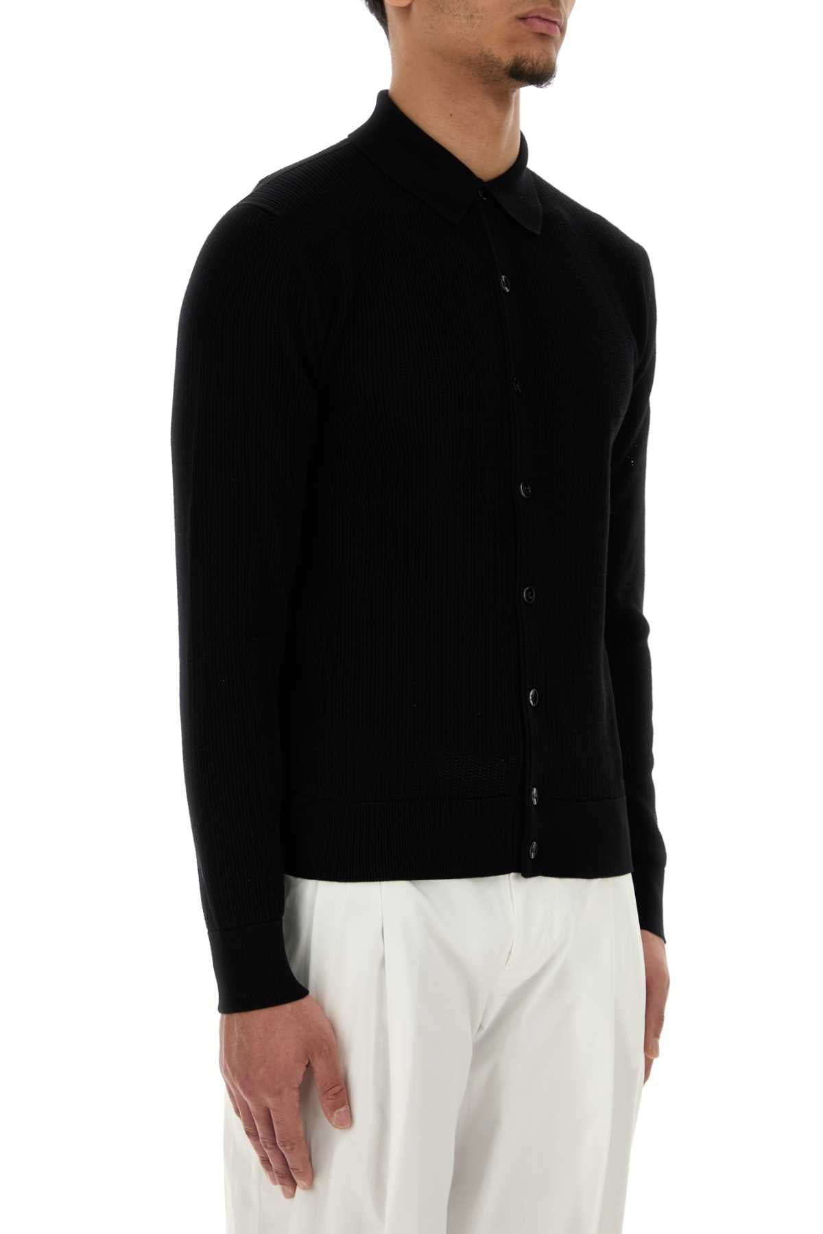 Dolce & Gabbana Men Black Mesh Cardigan - 3
