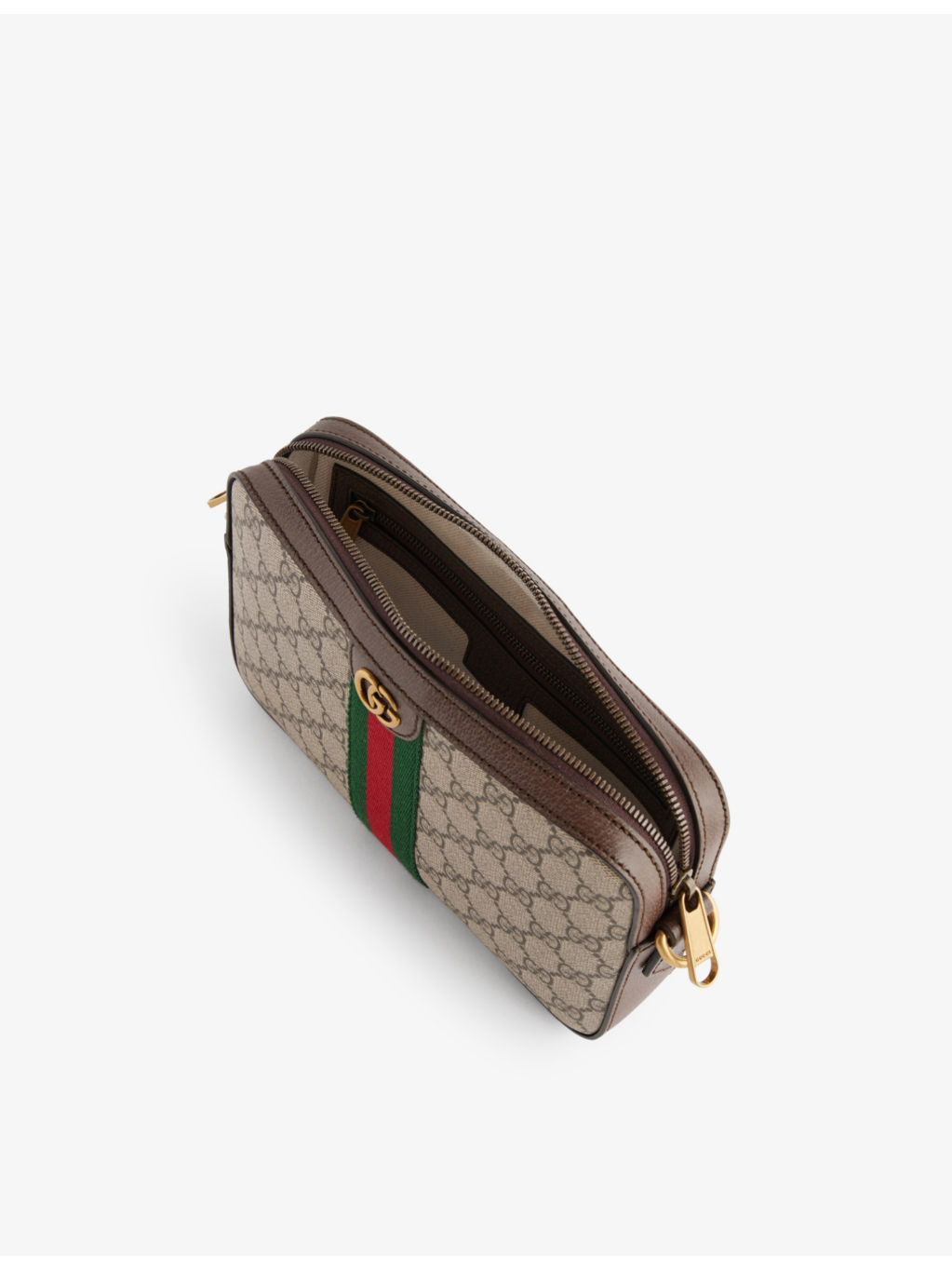 Monogram-pattern brand-plaque canvas cross-body bag - 5