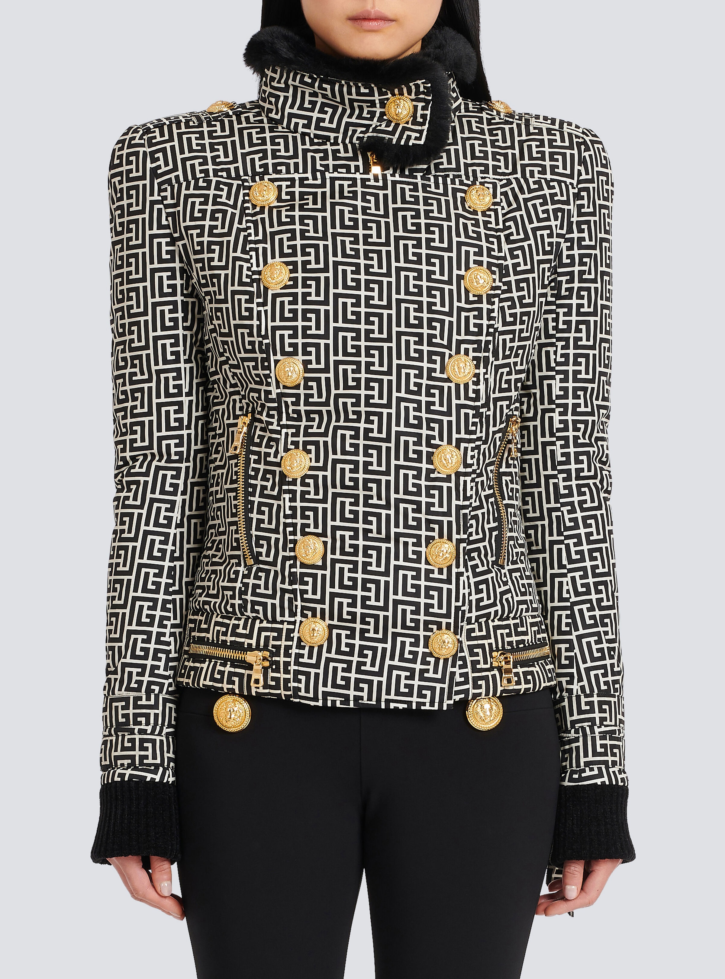 Balmain monogram print jacket - 6