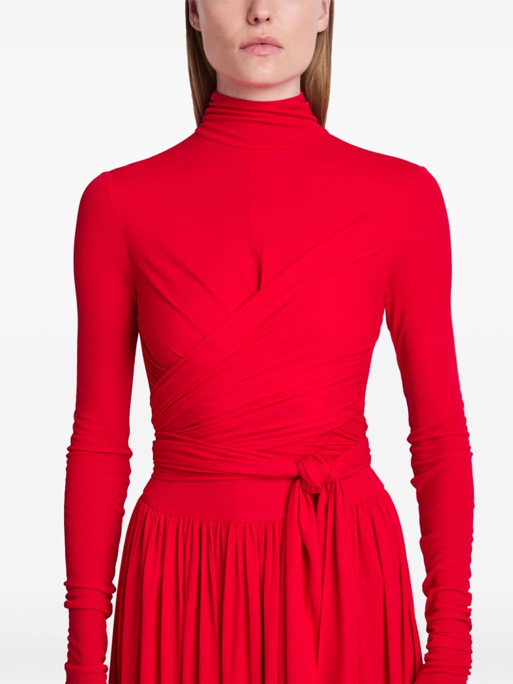 crepe jersey wrap maxi dress - 5