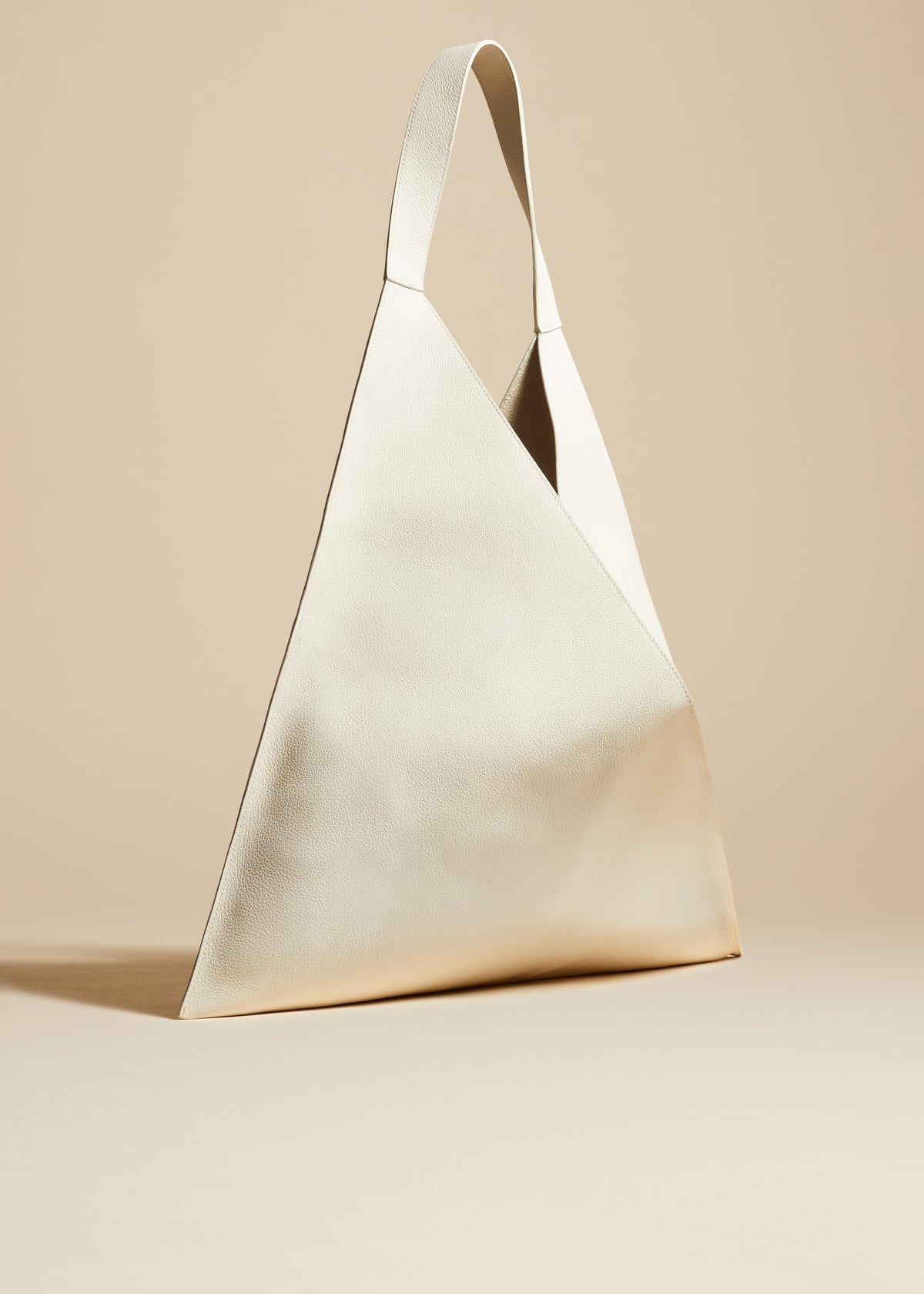 The Sara Tote in Off-White Pebbled Leather - 2
