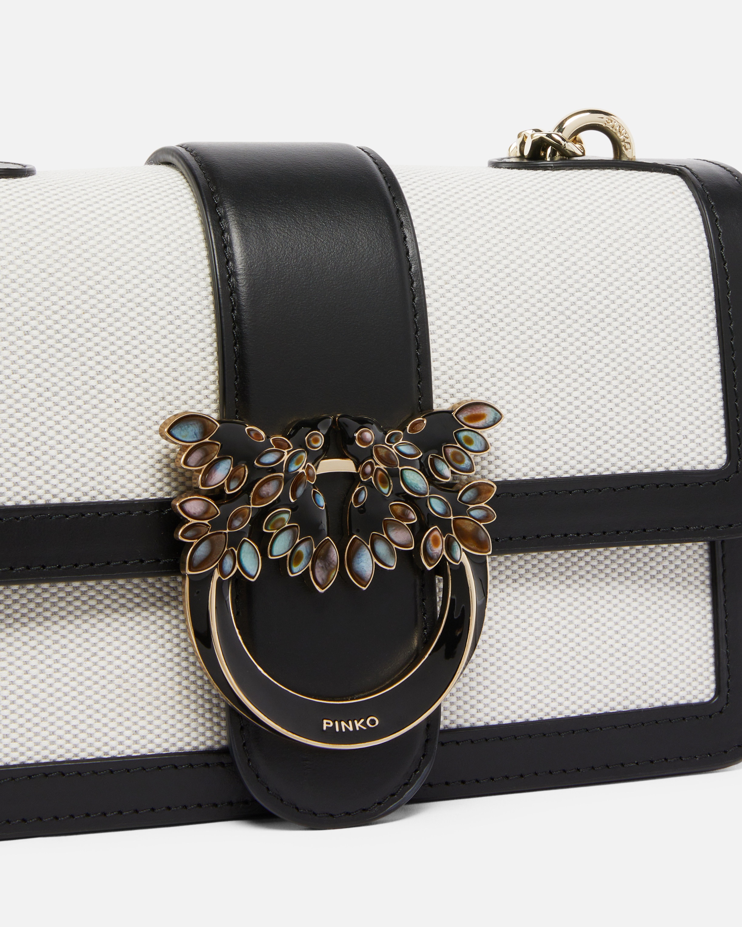 LOVE BAG MINI CROSSBODY BAG WITH LEATHER PIPING - 3