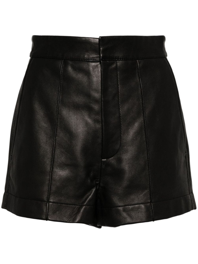 High-waisted leather shorts 1