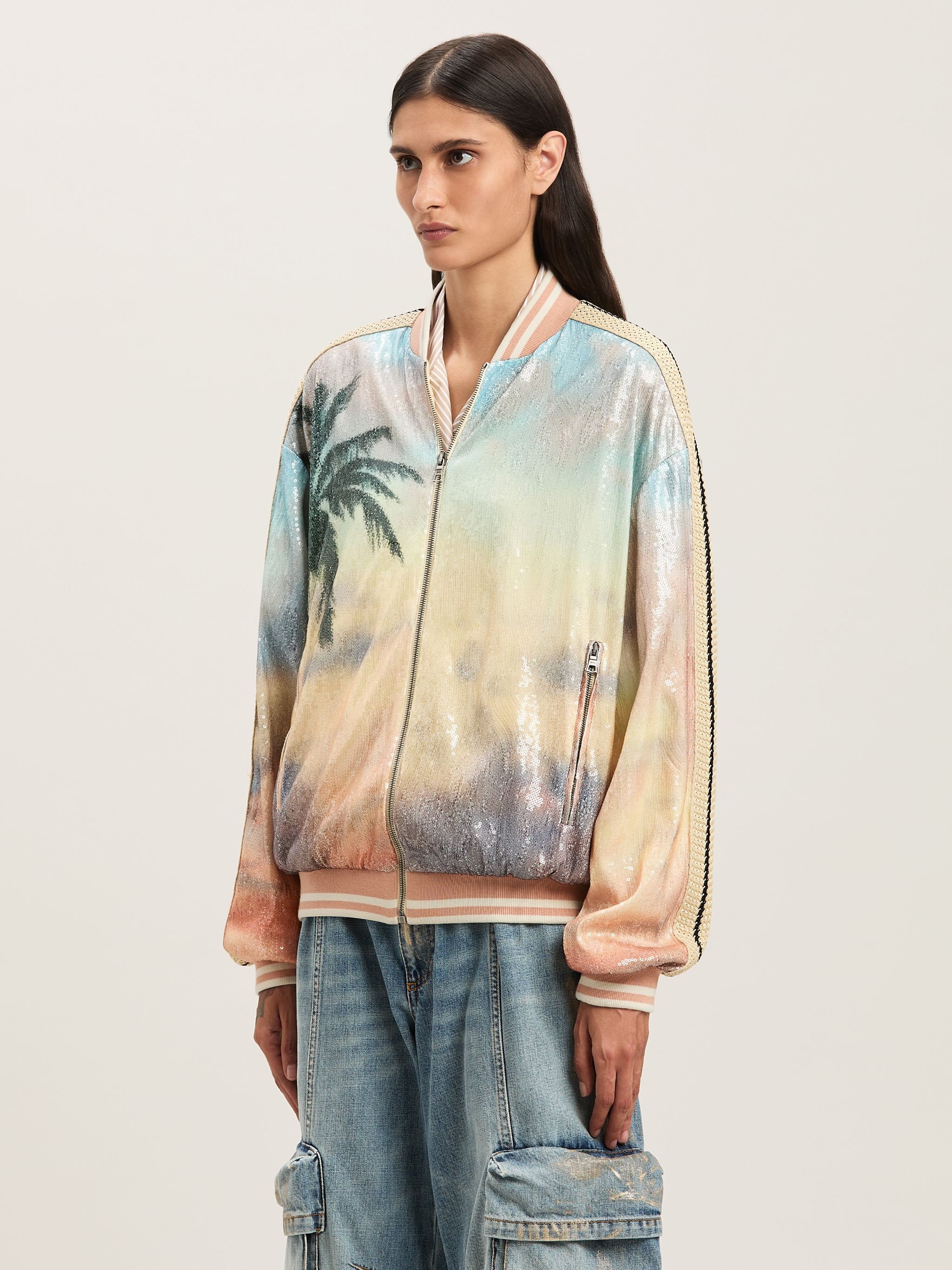 Sunrise palm sequins bomber - 4