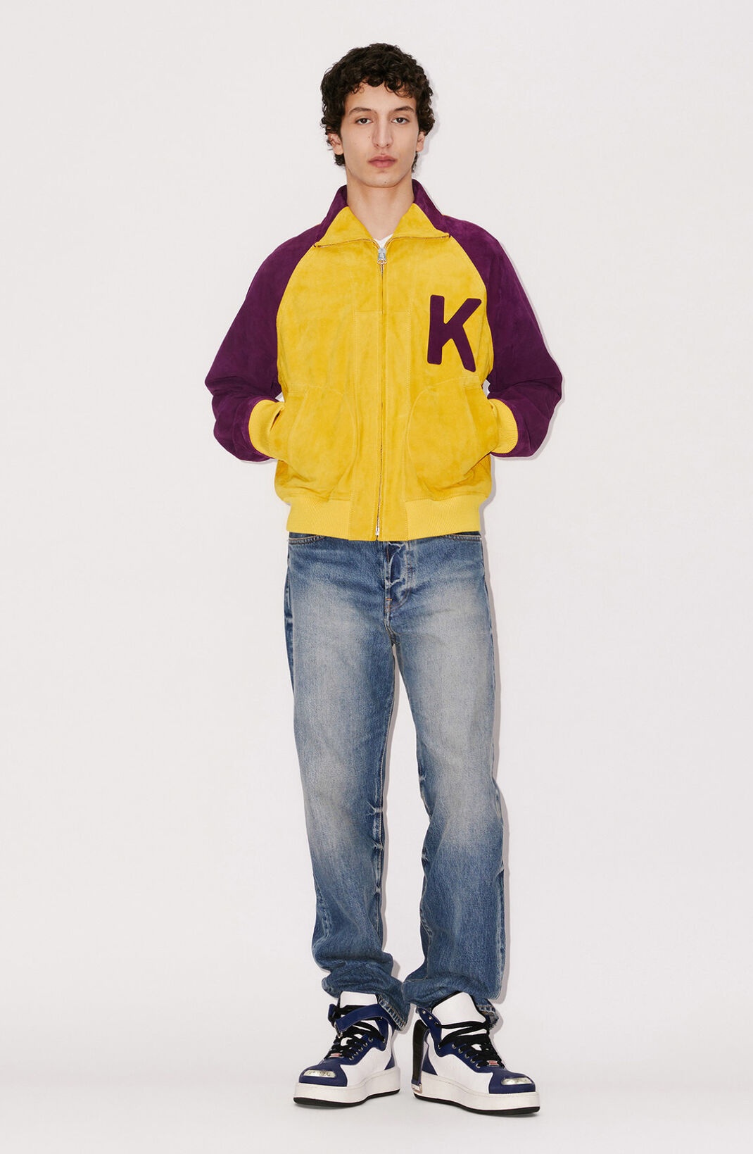 'KENZO Elephant' suede varsity jacket - 4