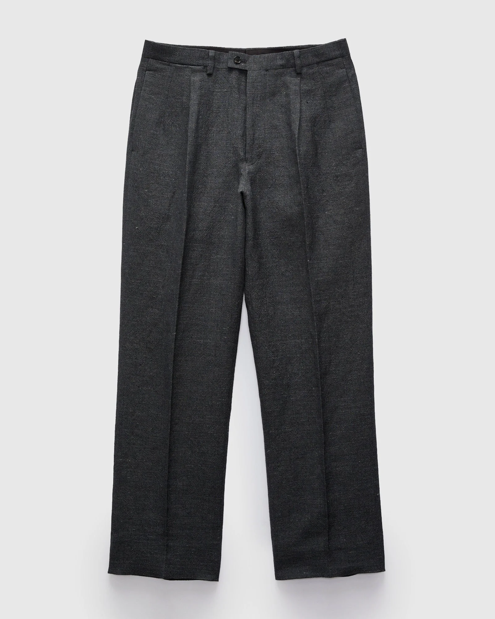 Wool Hemp Neutral Trousers in Top Charcoal - 1