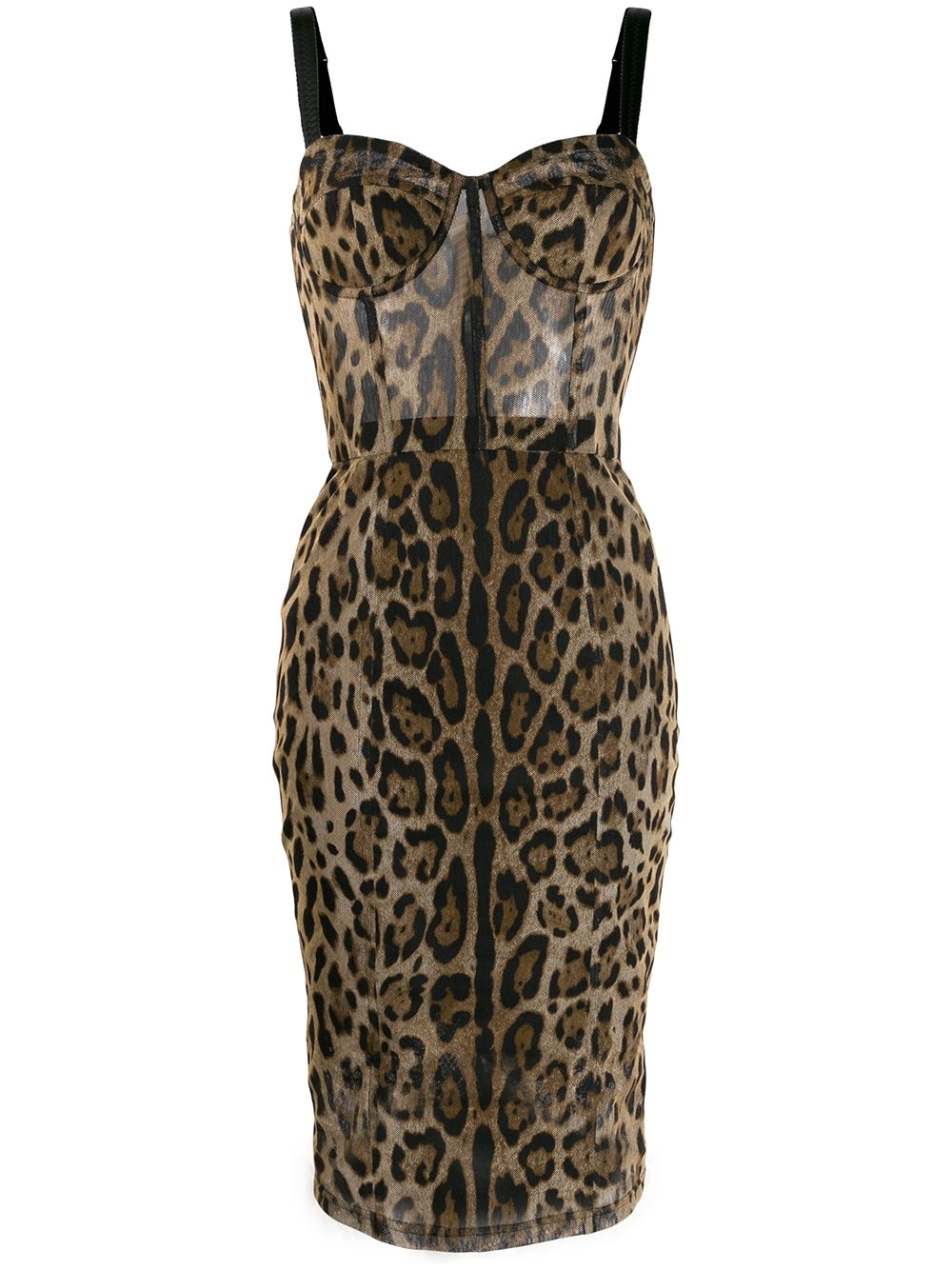 leopard print fitted dress - 1