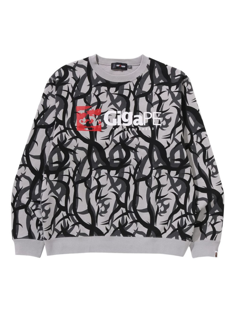 abstract-pattern print crew-neck sweatshirt 1