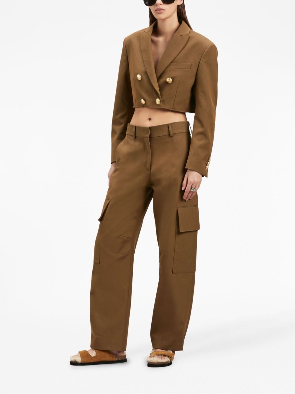 double-breasted cropped blazer - 2