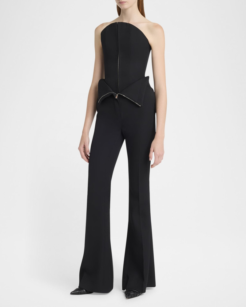 Alexander McQueen Foldover-Waist Flare Trousers outlook