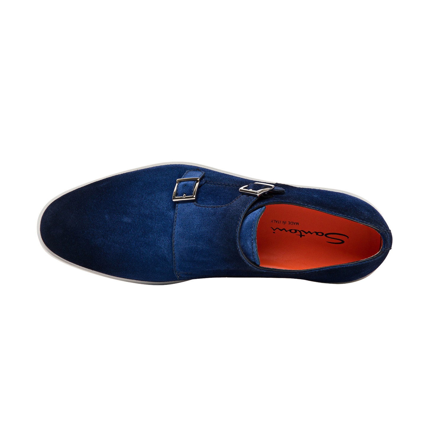 Men’s blue suede double-buckle shoe - 4