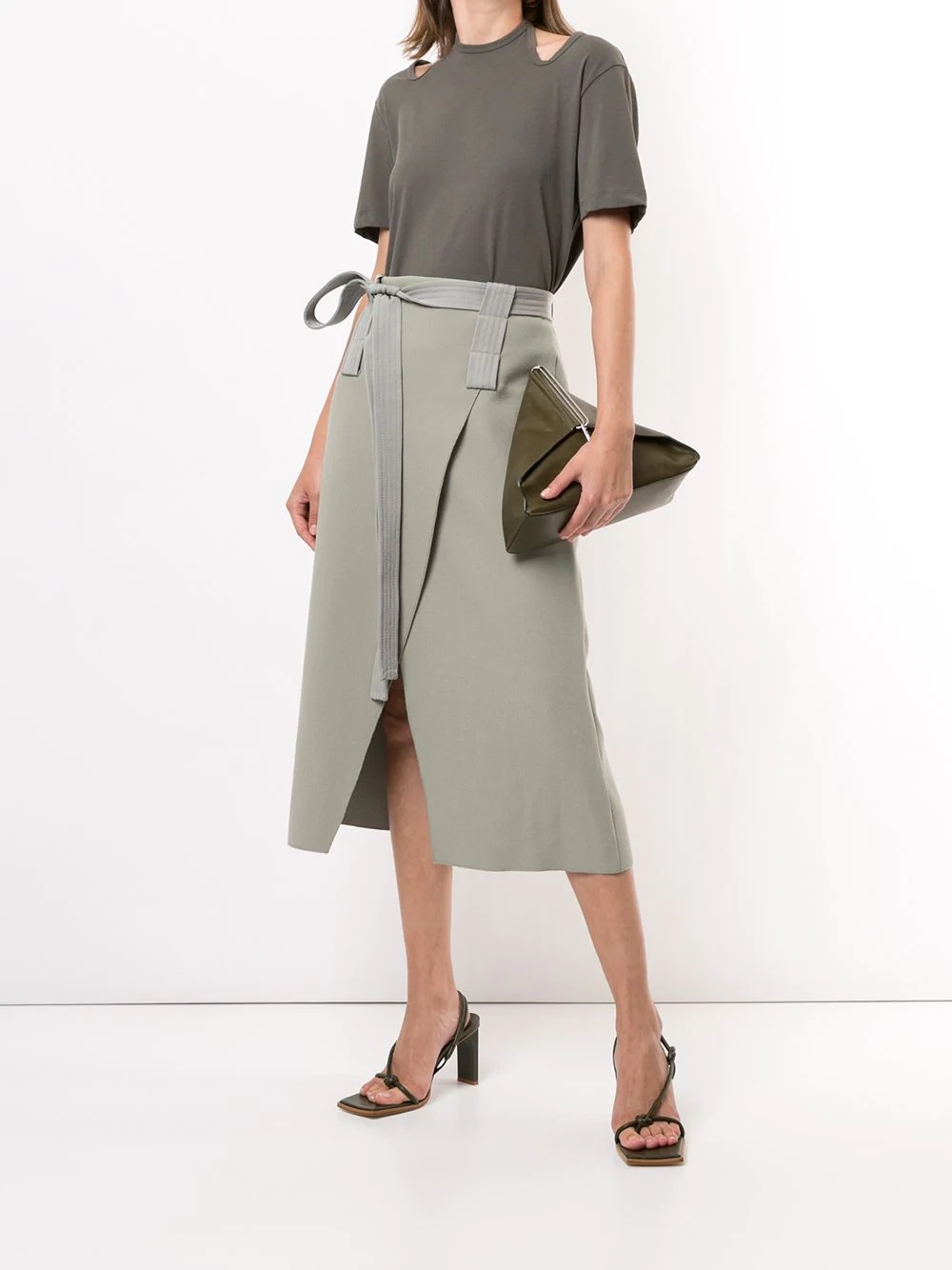 belted wrap midi skirt - 2