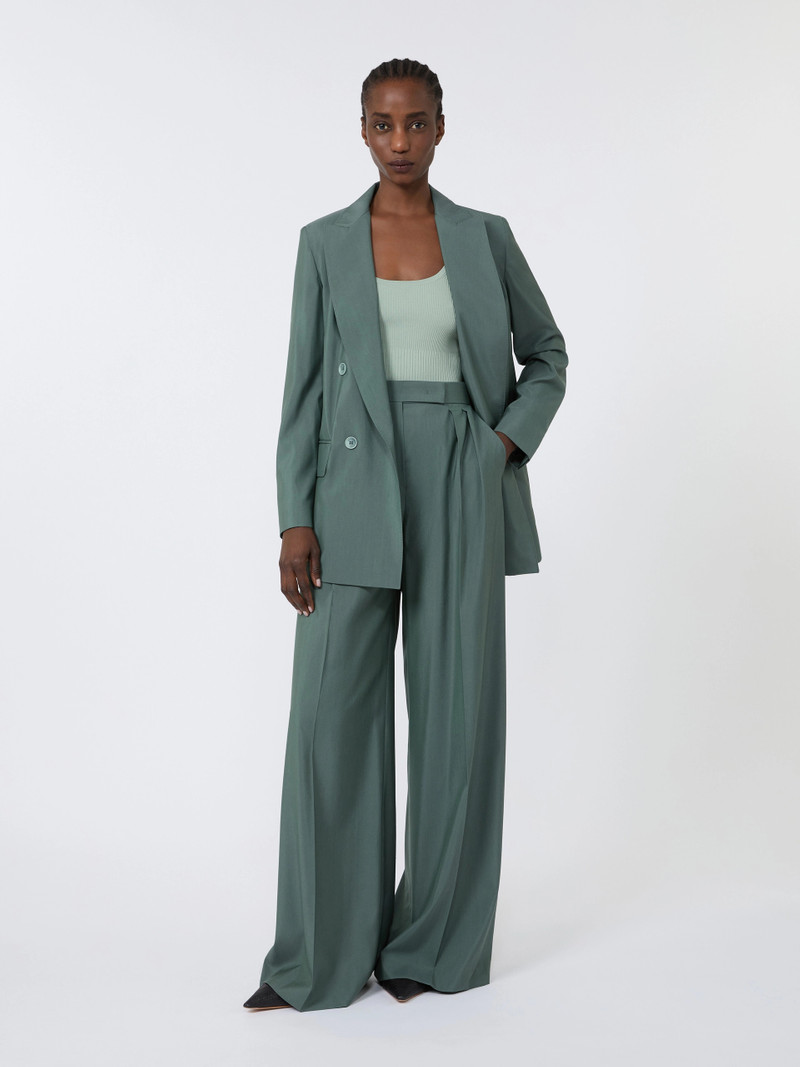 Max Mara GHIRO Viscose-blend yarn top - SAGE GREEN outlook