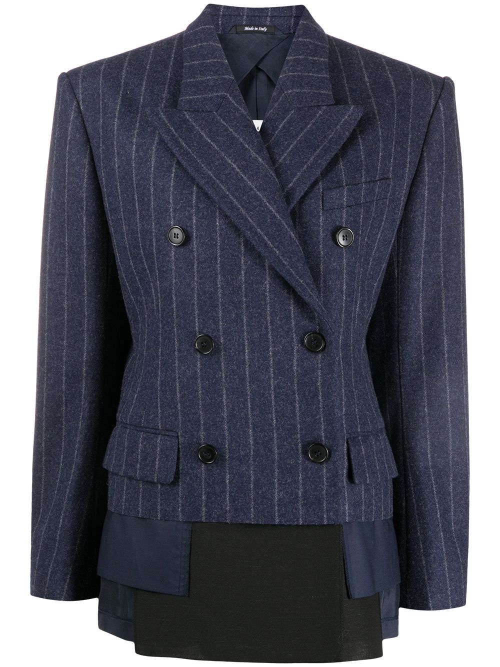 pinstripe double-breasted blazer - 1