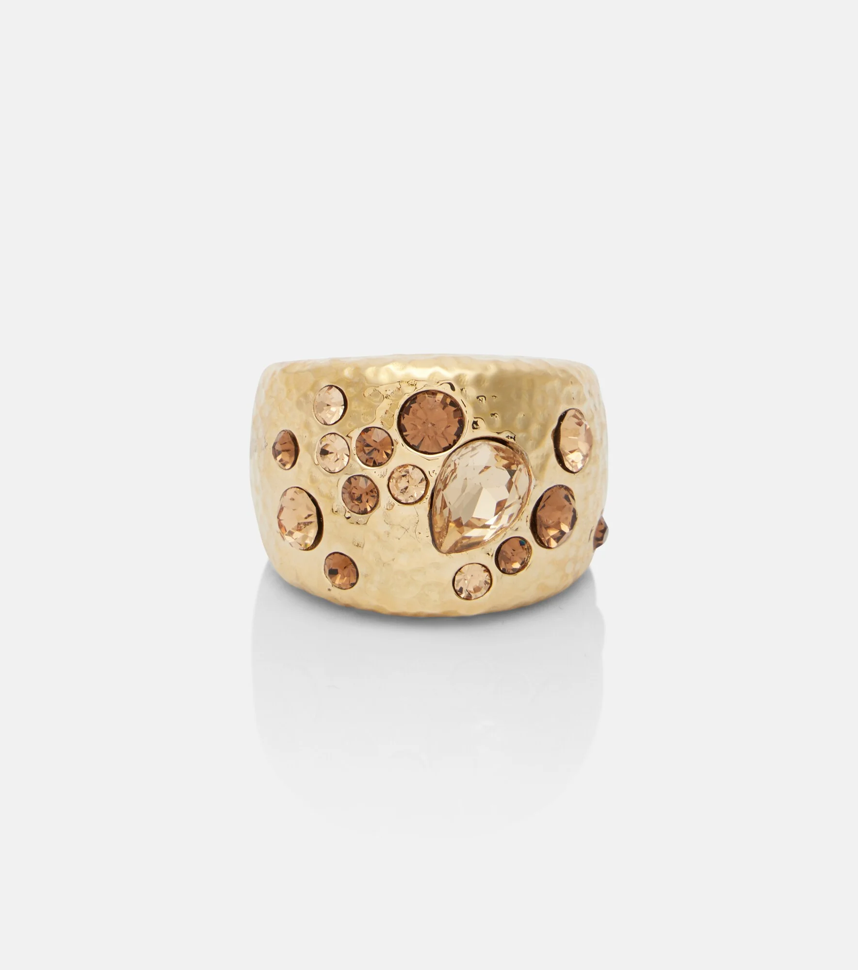 Scramble embellished gold-plated ring - 1