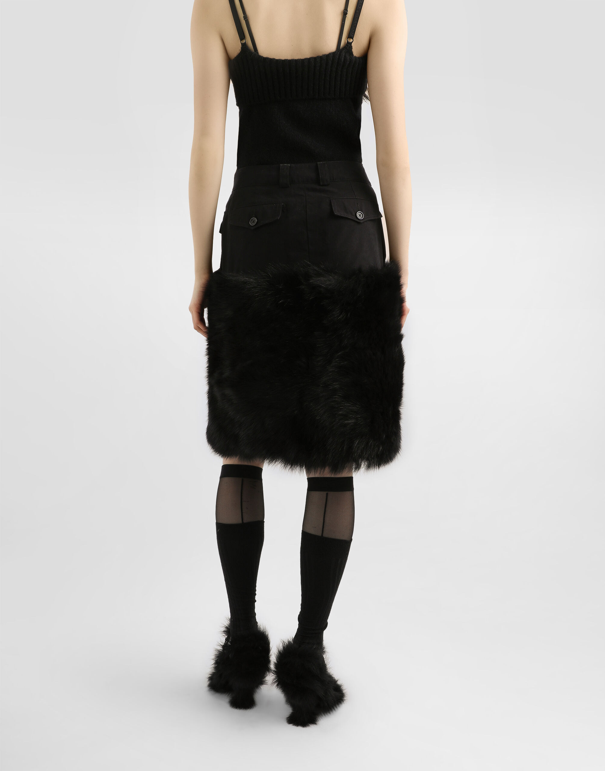 Midi skirt with fur - 4