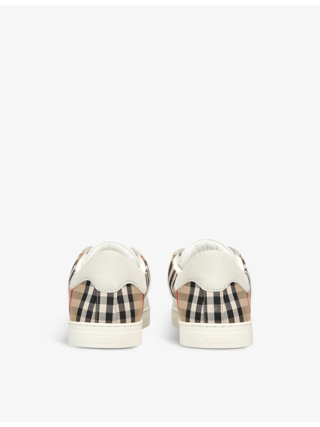 Stevie check-print leather low-top trainers - 4