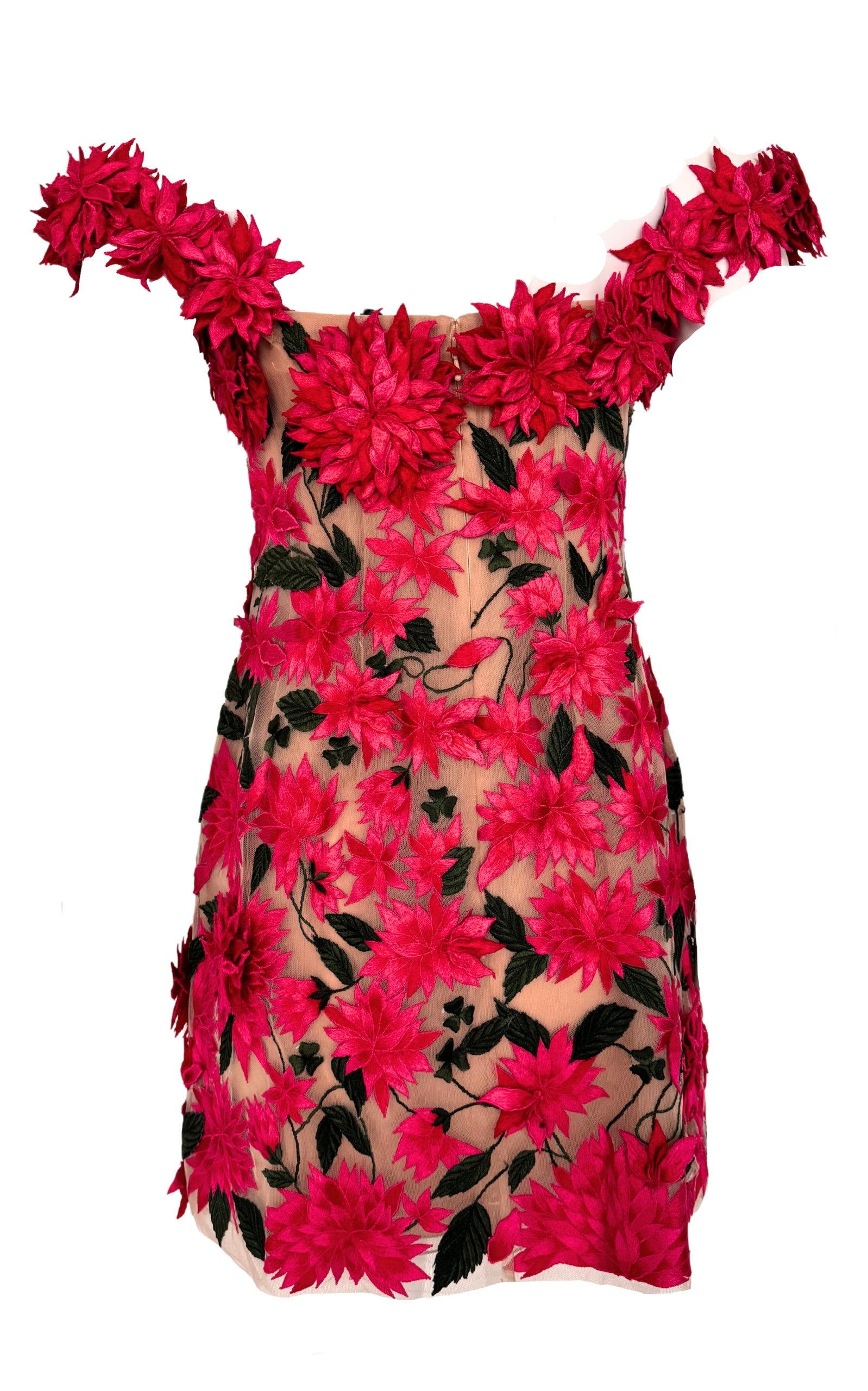 Dahlia Floral-appliqué Mini Dress - 6