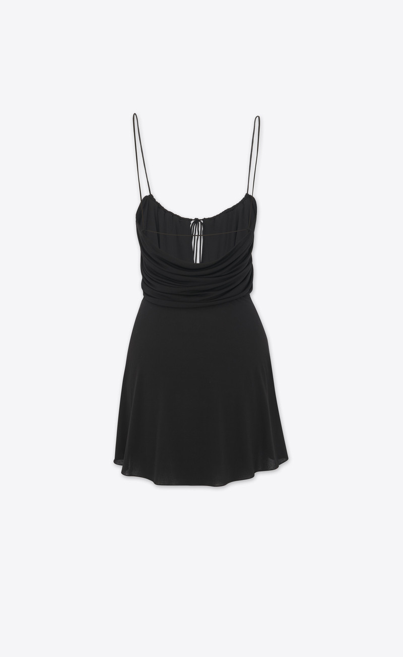 SAINT LAURENT cowl-back mini dress in crepe jersey outlook