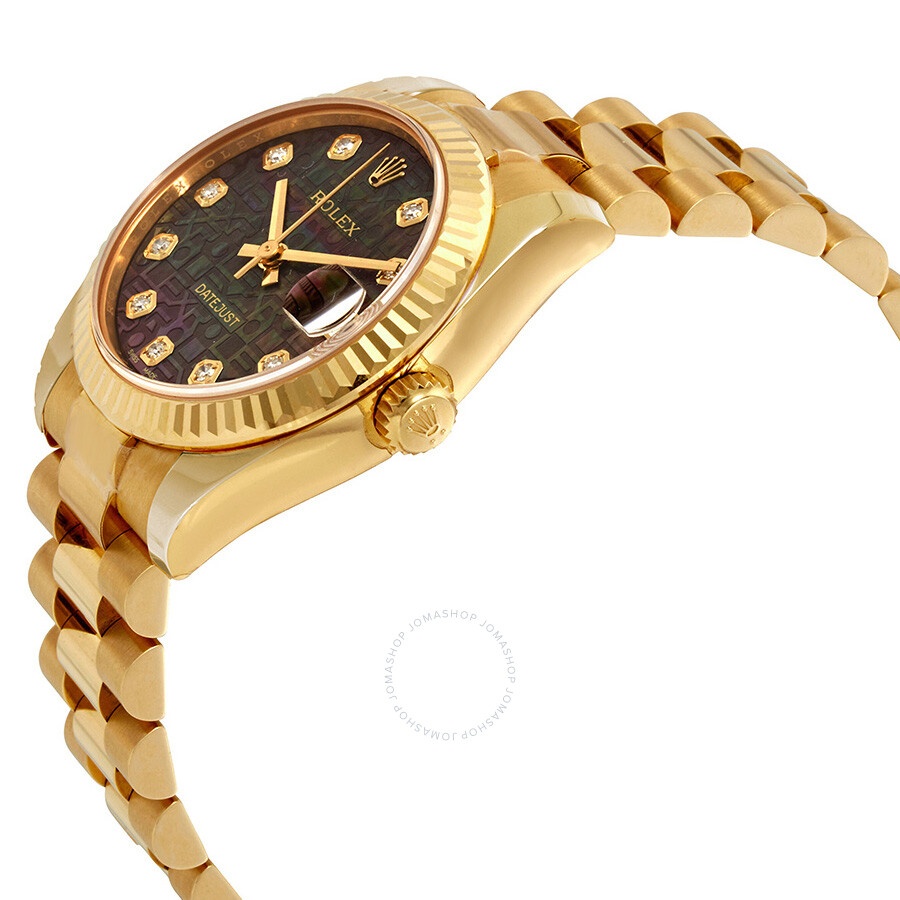 Rolex Datejust 31 Black Mother of Pearl Jubilee Diamond Dial Ladies President Watch 178278BKMJDP - 2