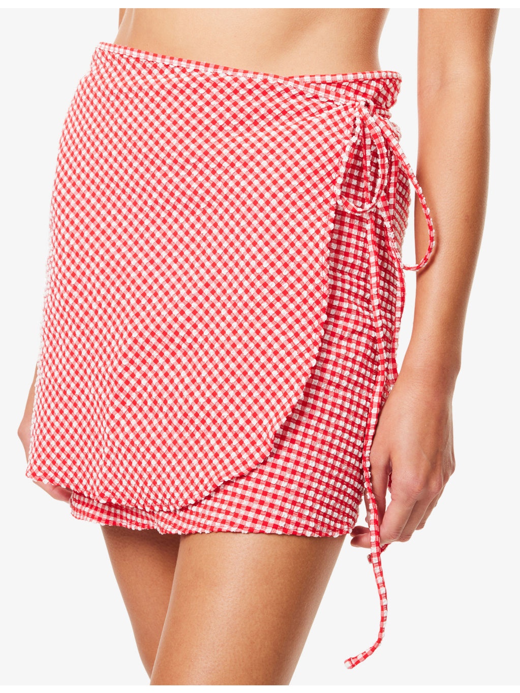 Self-Tie Stretch-Woven Short Sarong - 5