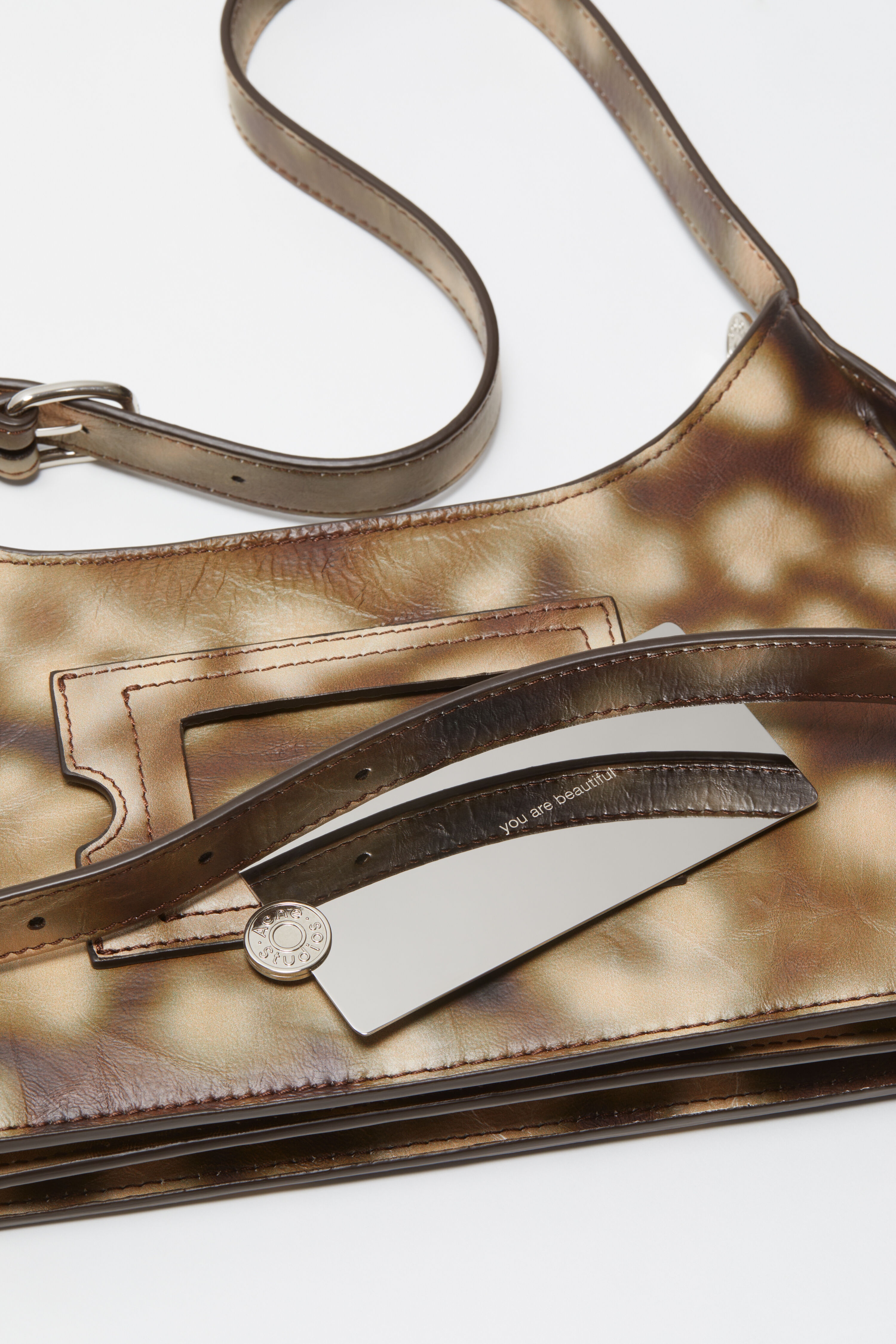 Platt mini shoulder bag - Multi brown - 7