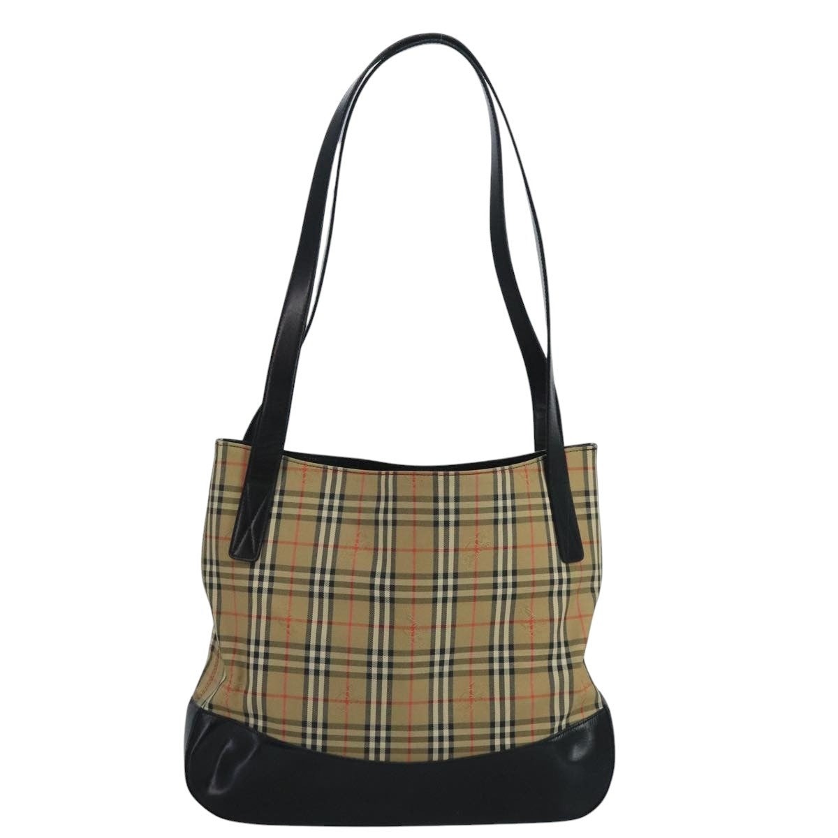 Burberry Nova Check Tote Bag Canvas Leather Beige - 13