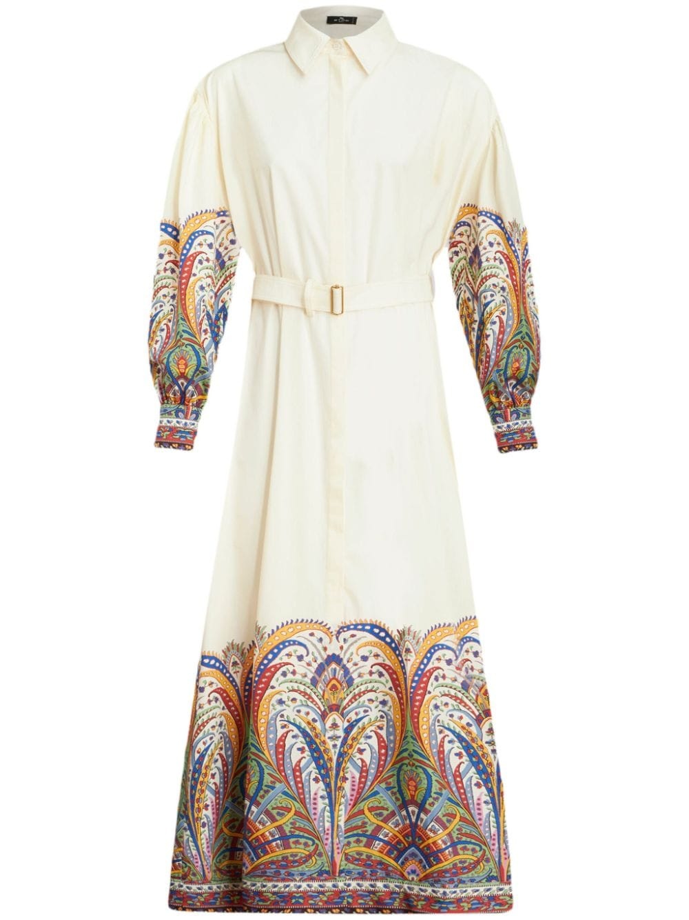 paisley-print cotton shirt dress - 1