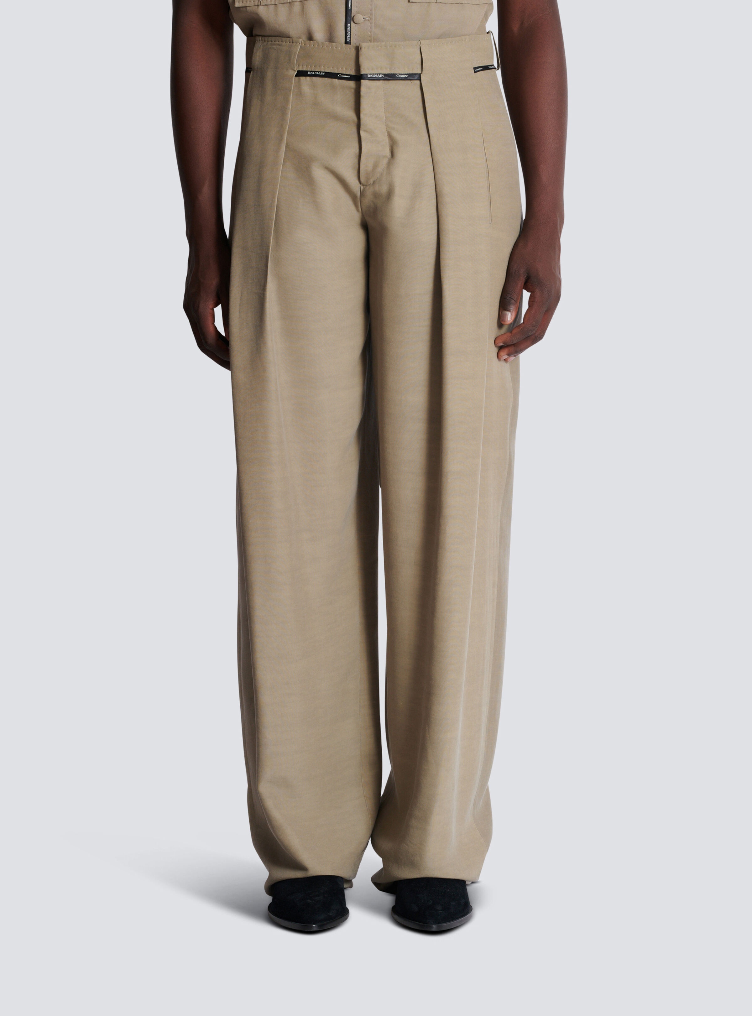 Pleated cupro trousers - 5
