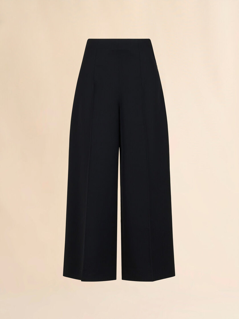 BLACK WOOL CROPPED TROUSERS 1