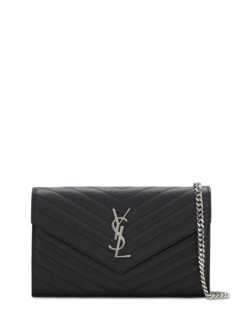 MONOGRAM EMBOSSED LEATHER CHAIN WALLET - 1