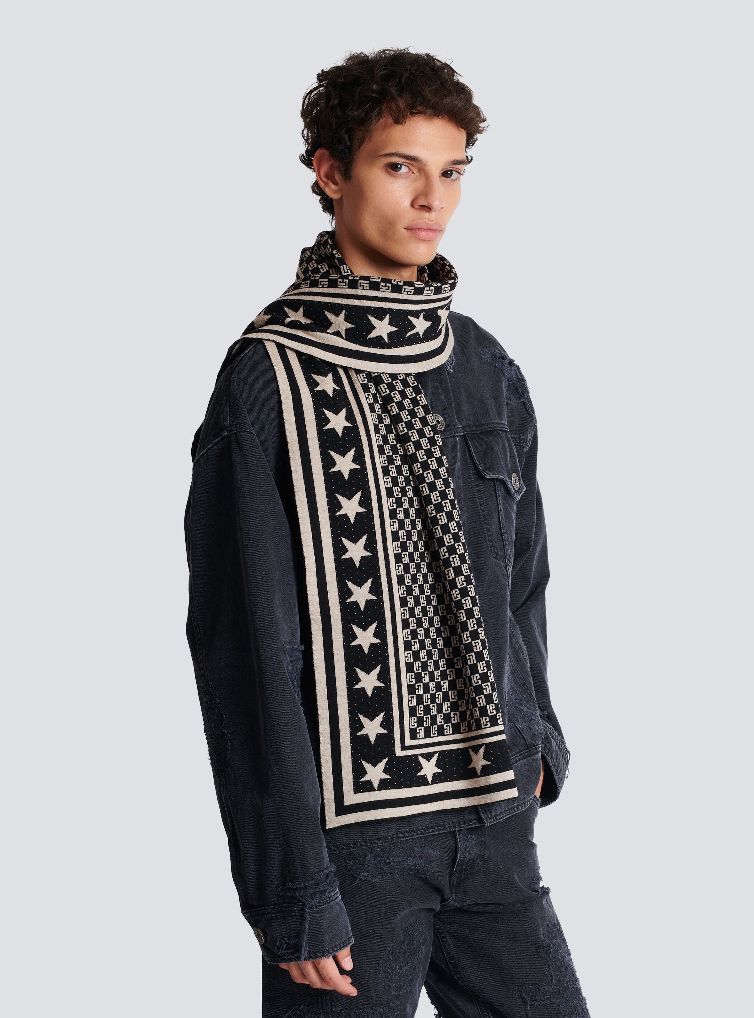 Mini Monogram Stars reversible scarf - 4