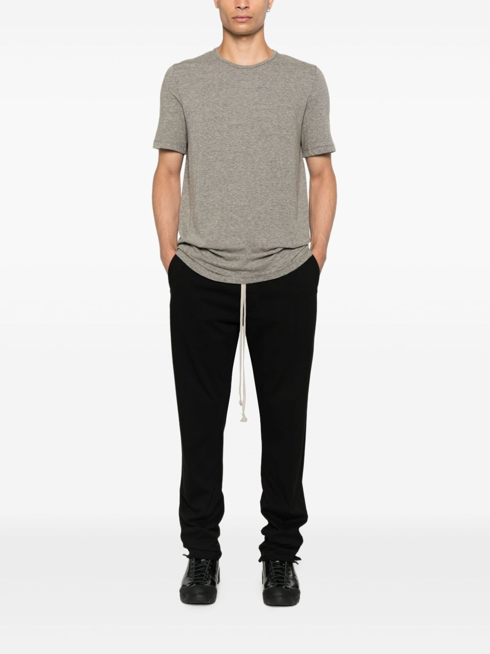 side-tie cotton T-shirt - 2