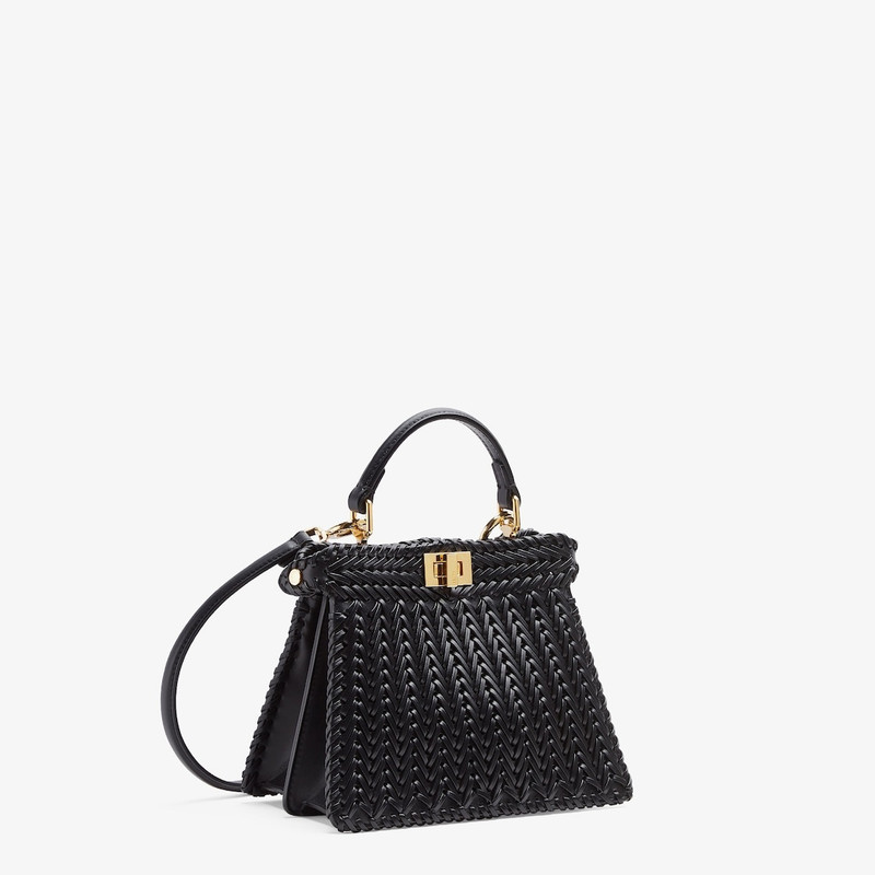 Iconic Peekaboo ISeeU bag in an ideal, compact size. Made of black leather with borders and front pa 2